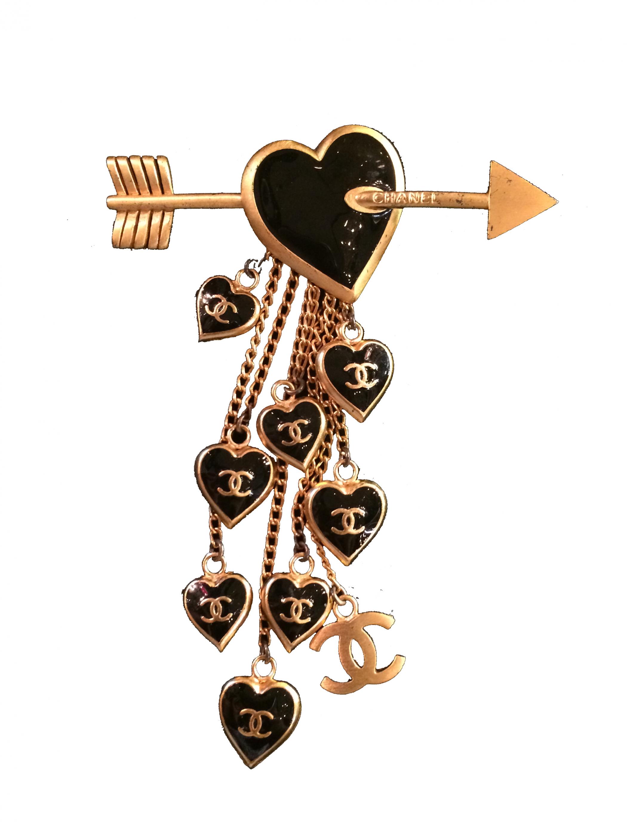 chanel arrow enamel hearts dangling modernism pins jewelry